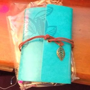 Very Cute Brand New Never Used Turquoise Leather Journal Notepad